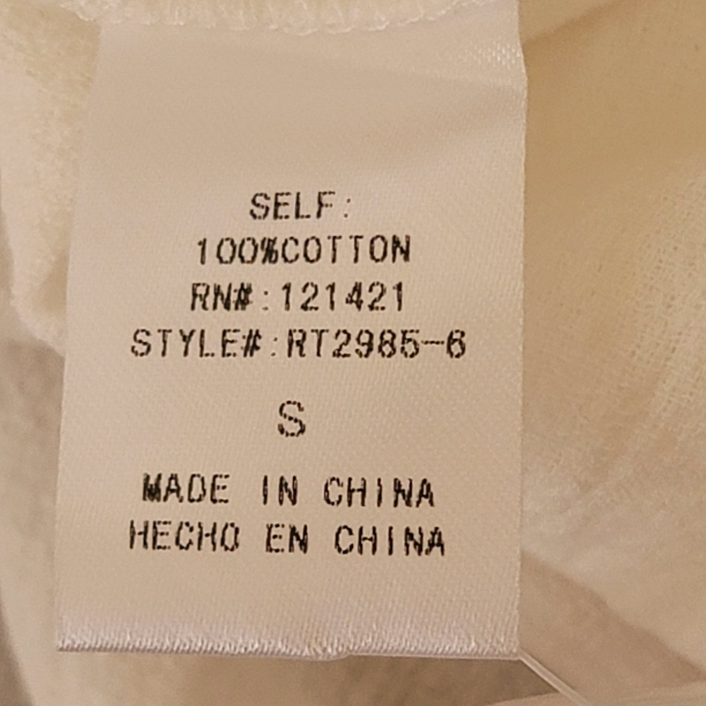 Ellison Women's Contemporary Apparel 100% Cotton White Shirt. Size S - Picture 6 of 6